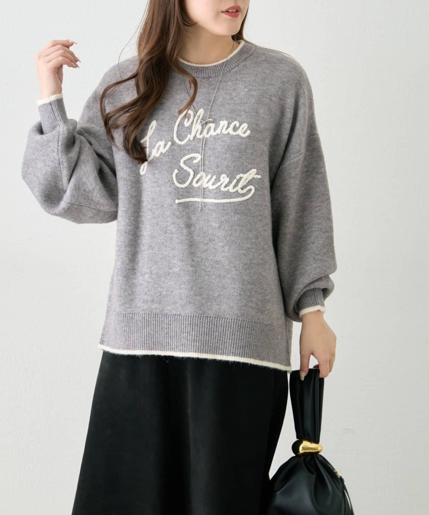 【NAO】繡花字母標誌套頭衫