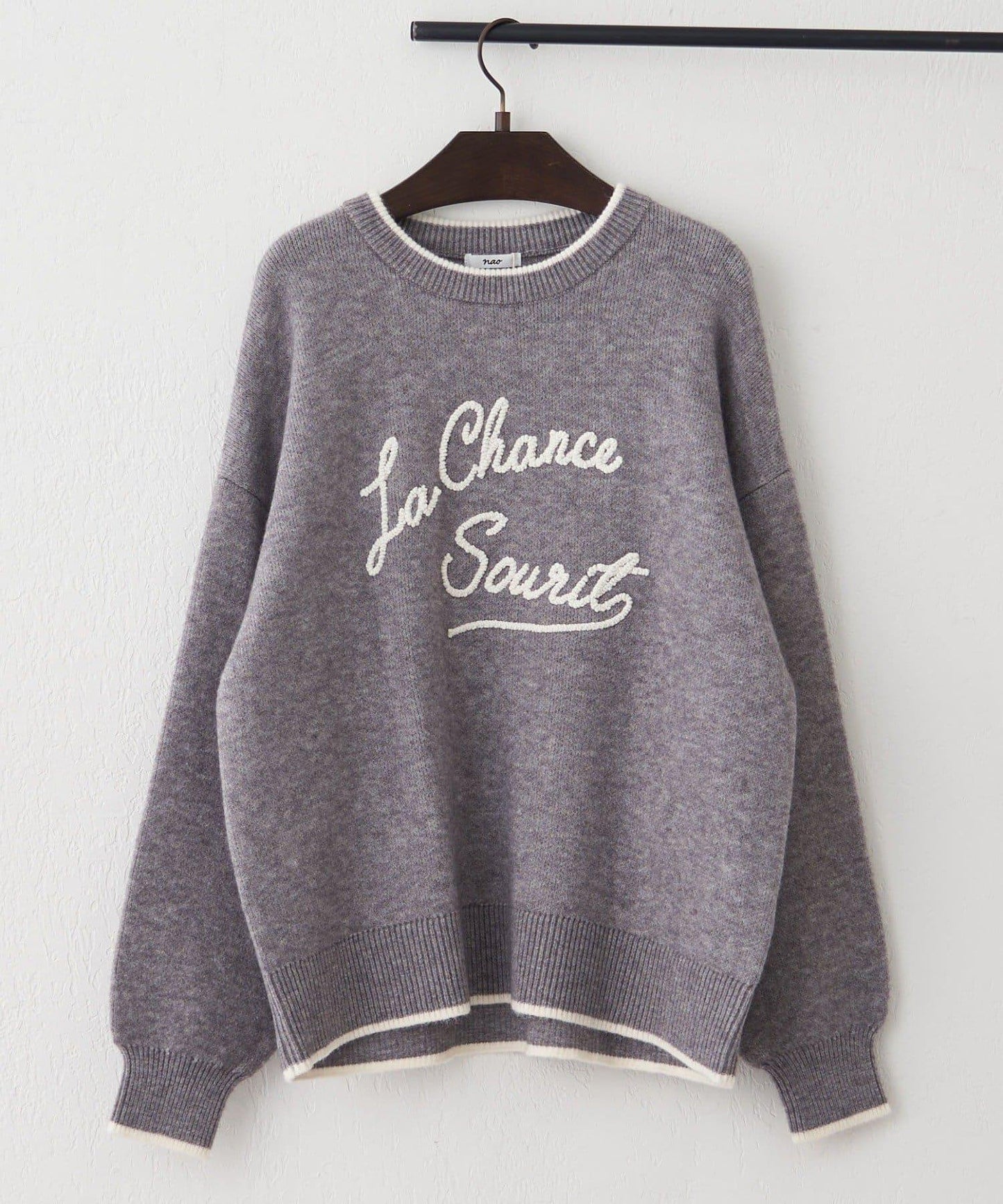 【NAO】繡花字母標誌套頭衫