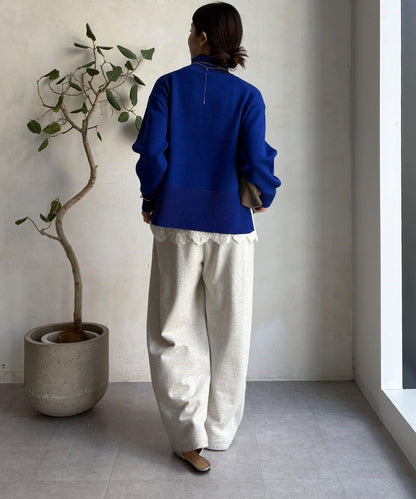 側開叉高領針織衫