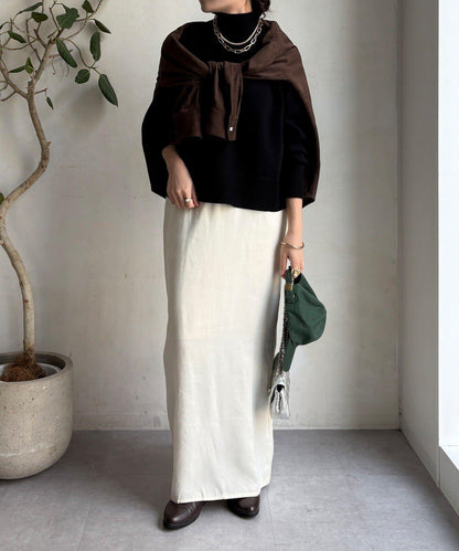 側開叉高領針織衫