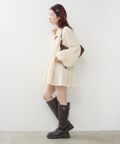 仿皮草長款上衣