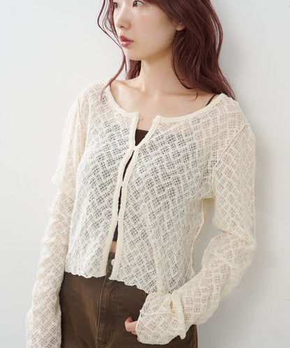蕾絲兩穿開衫