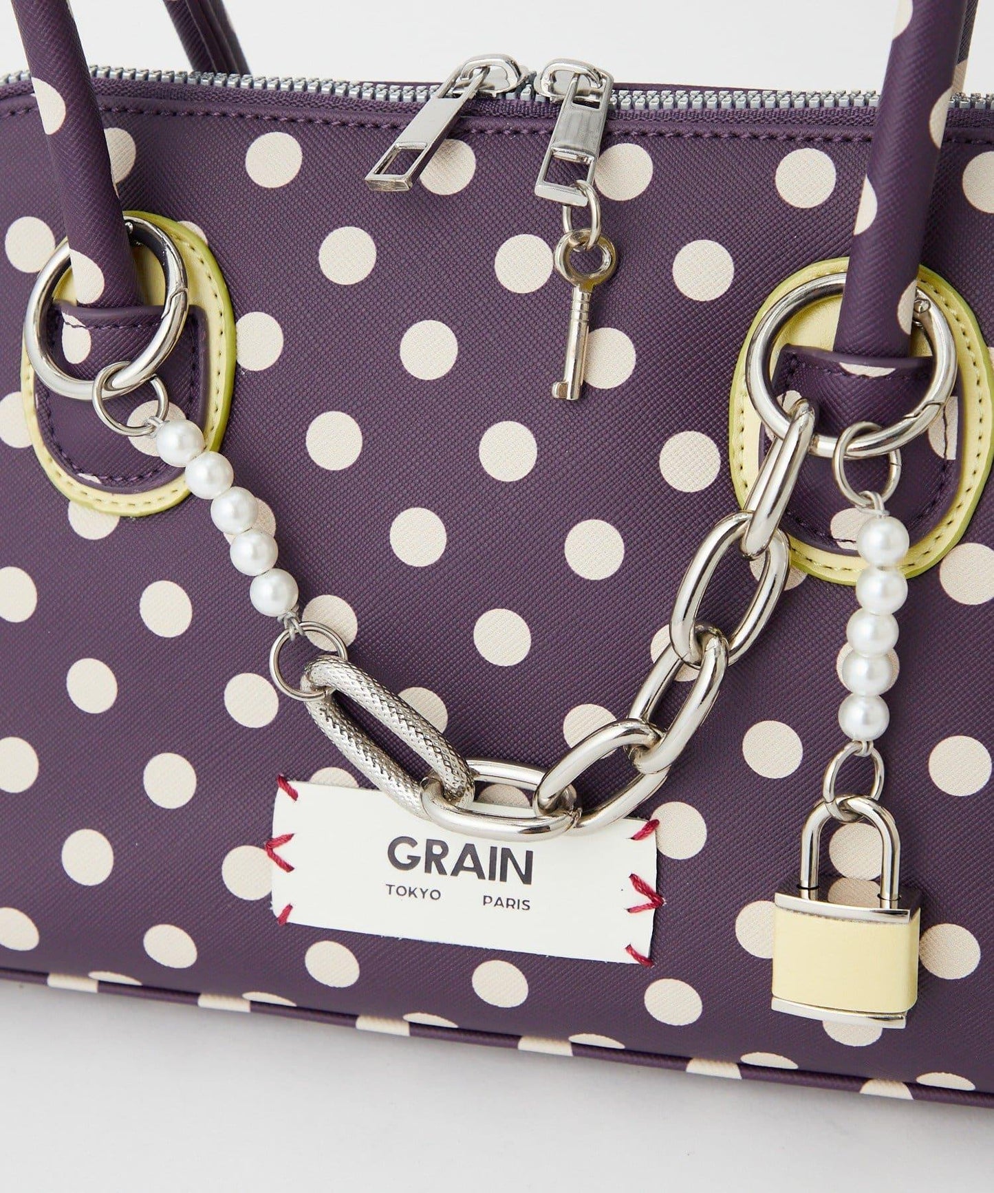 【GRAIN/グレイン】帶吊墜波點托特包