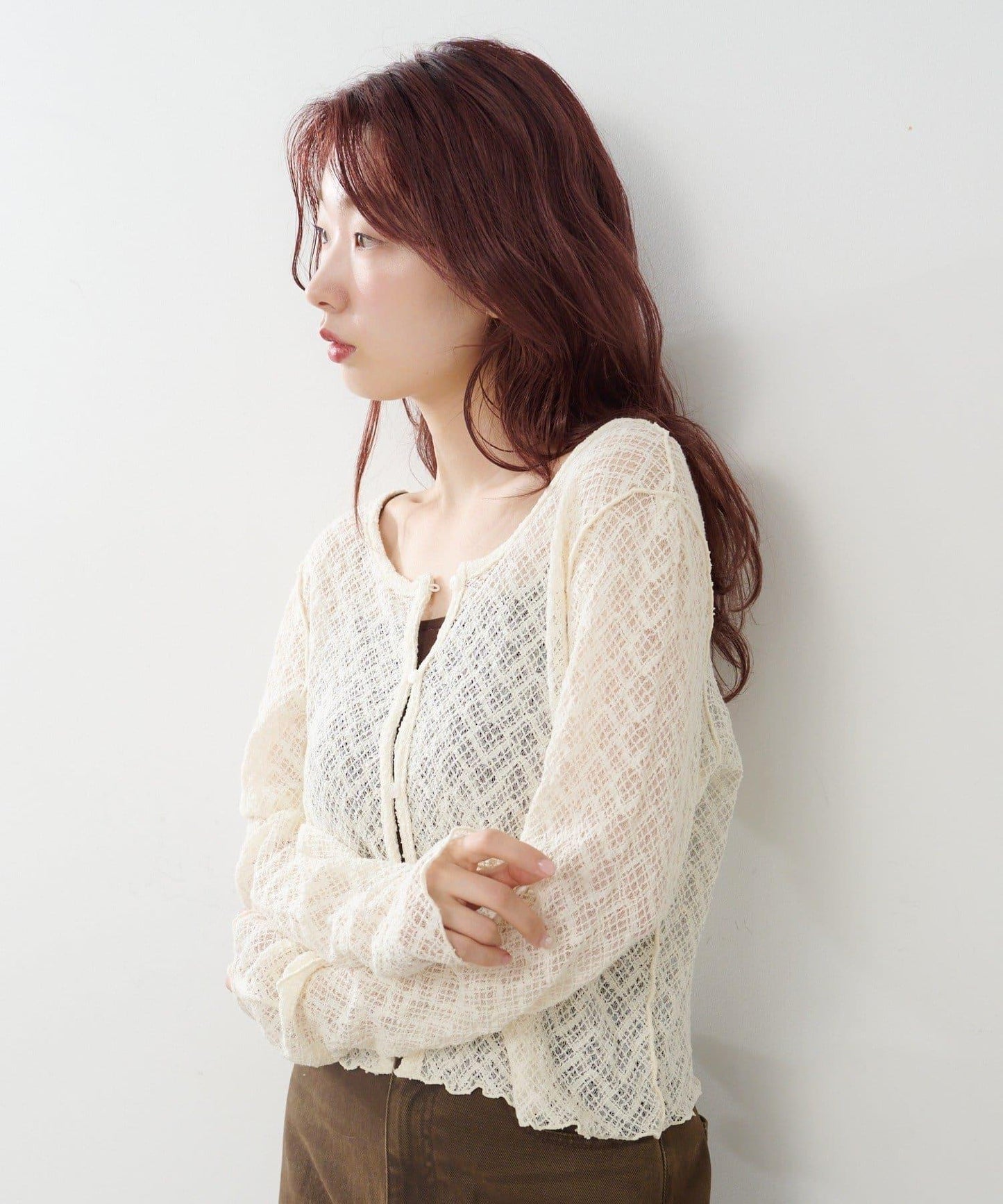 蕾絲兩穿開衫