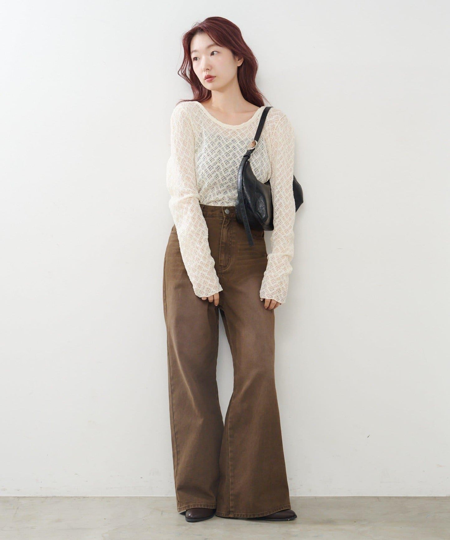 【2尺碼可選/適合身材嬌小】直筒後腰帶長褲