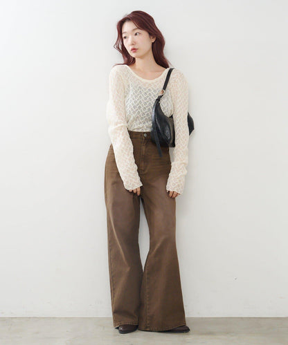 【2尺碼可選/適合身材嬌小】直筒後腰帶長褲