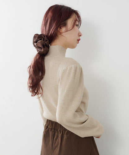 【純色&條紋】高領羅紋針織衫