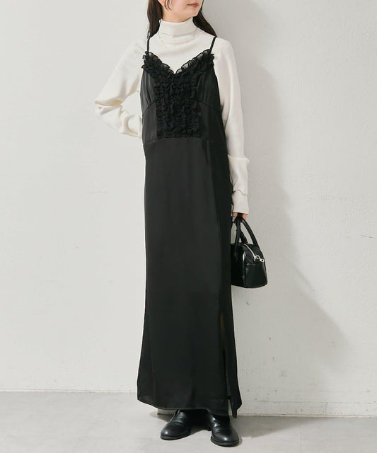 荷葉邊設計吊帶連衣裙