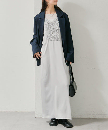 荷葉邊設計吊帶連衣裙