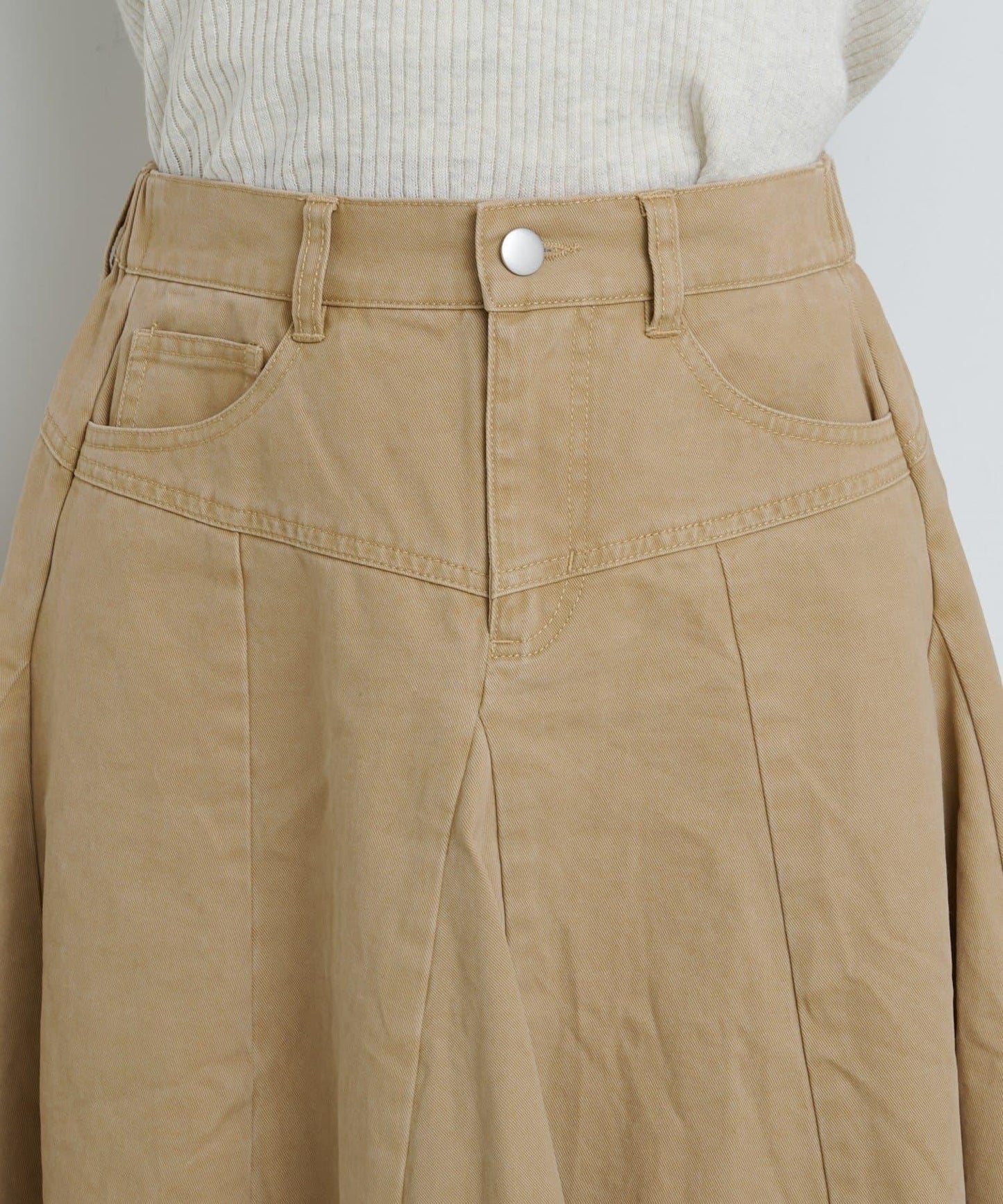 破洞不對稱中長裙