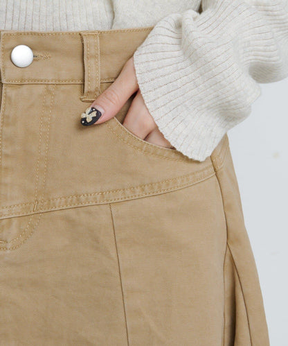 破洞不對稱中長裙