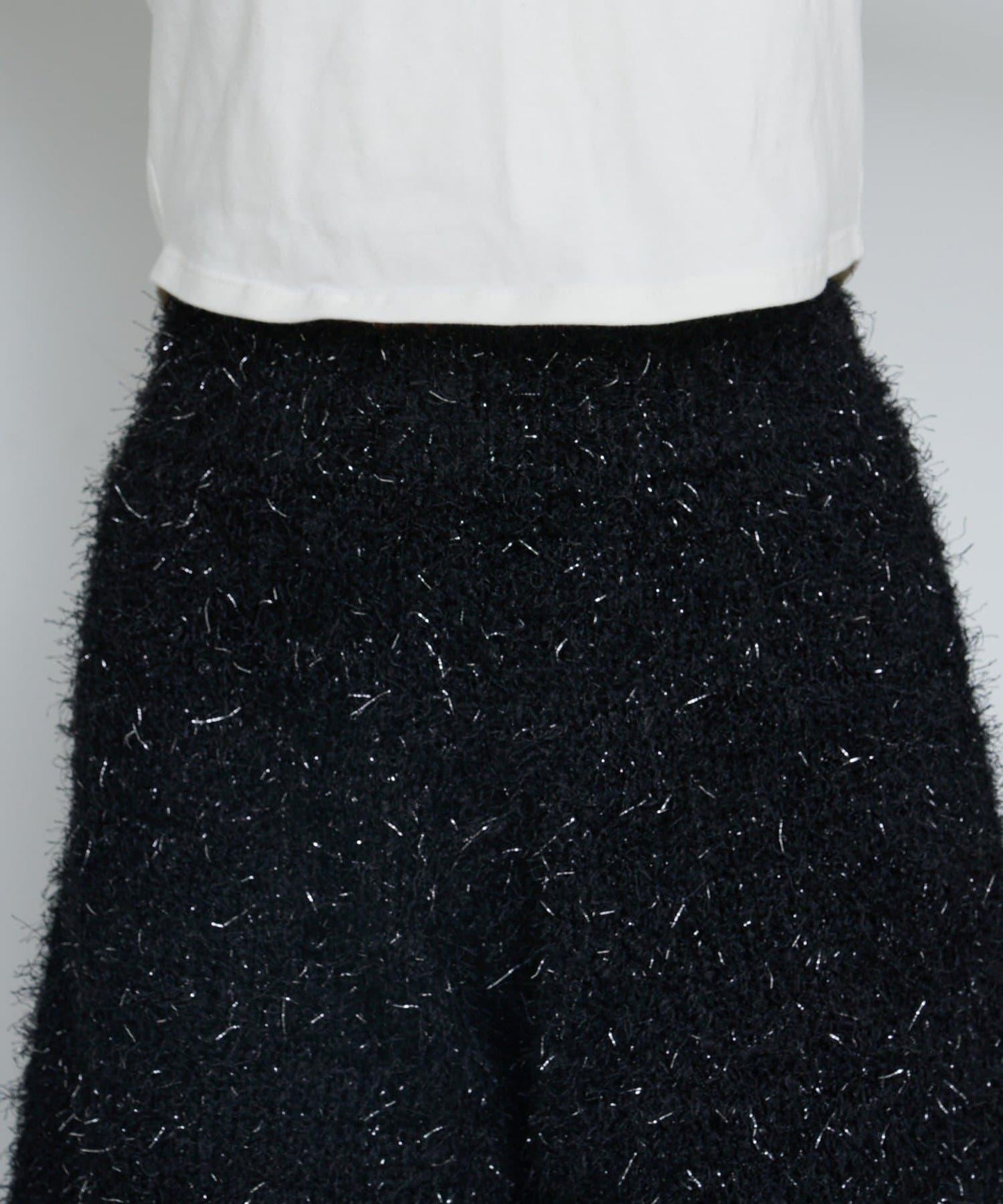 亮絲毛絨針織短褲