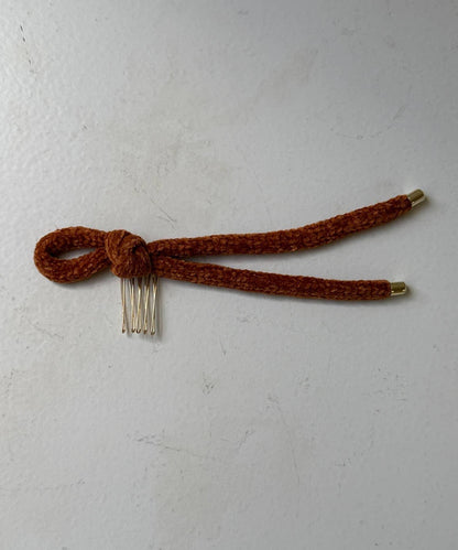 天鵝絨側邊蝴蝶結髮飾