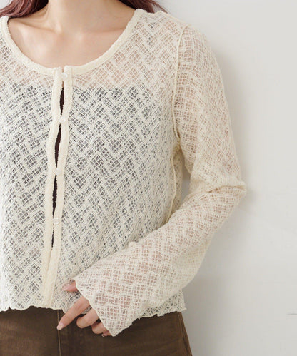 蕾絲兩穿開衫