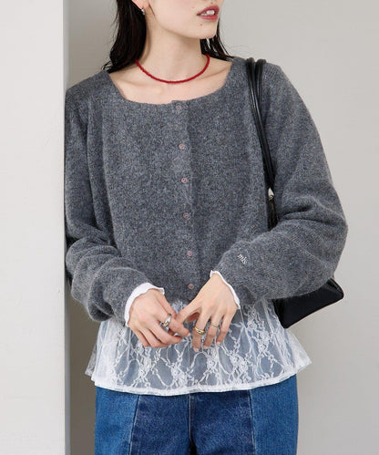 蕾絲拼接長袖T恤