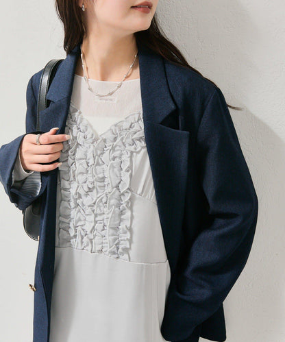 荷葉邊設計吊帶連衣裙