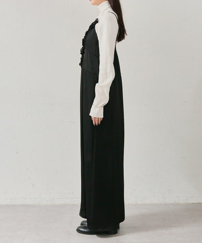 荷葉邊設計吊帶連衣裙