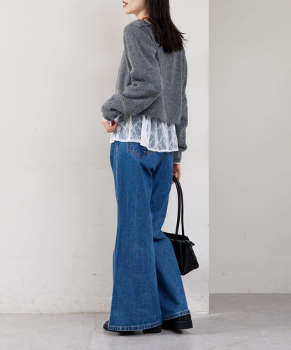 蕾絲拼接長袖T恤