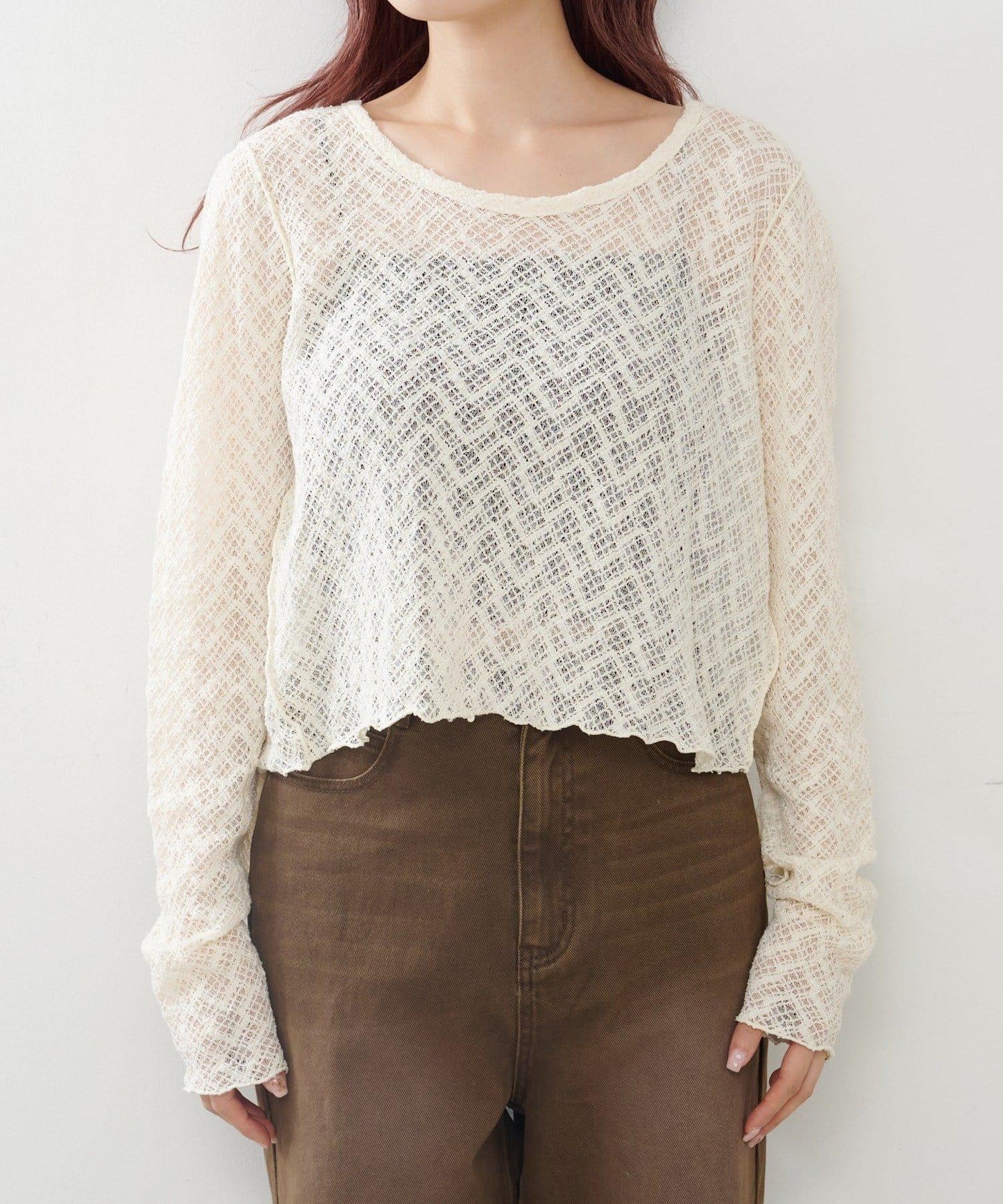 蕾絲兩穿開衫