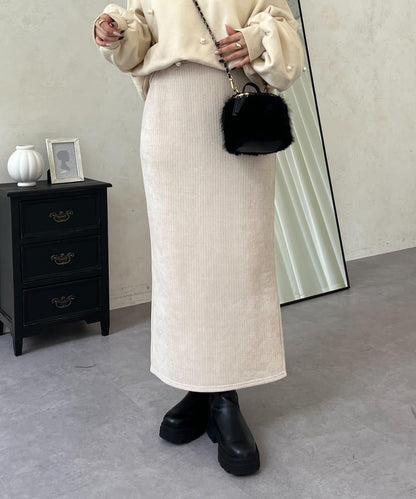 亮片燈芯絨長裙