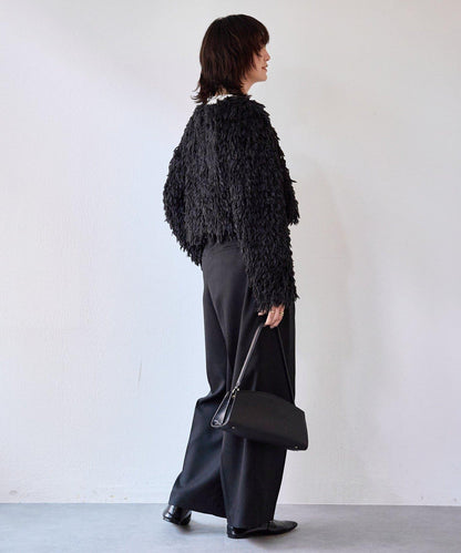 【可搭配套裝】羊毛斜紋雙褶長褲