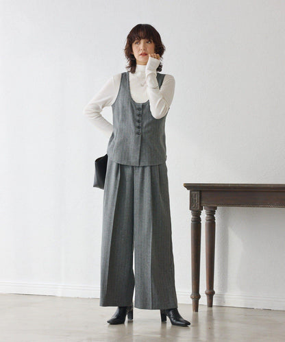 【可搭配套裝】羊毛斜紋馬甲