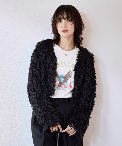 【趣味感十足】羽毛短款夾克