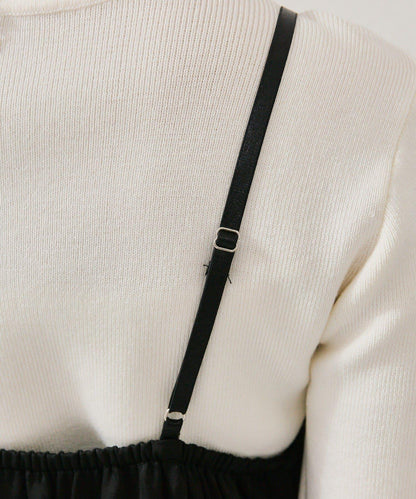 荷葉邊設計吊帶連衣裙