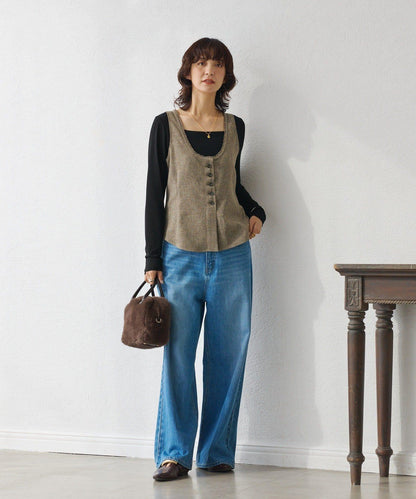 【可搭配套裝】羊毛斜紋馬甲