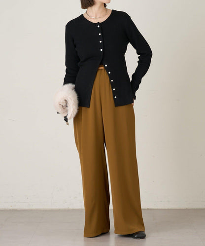 2WAY荷葉邊羅紋針織開衫