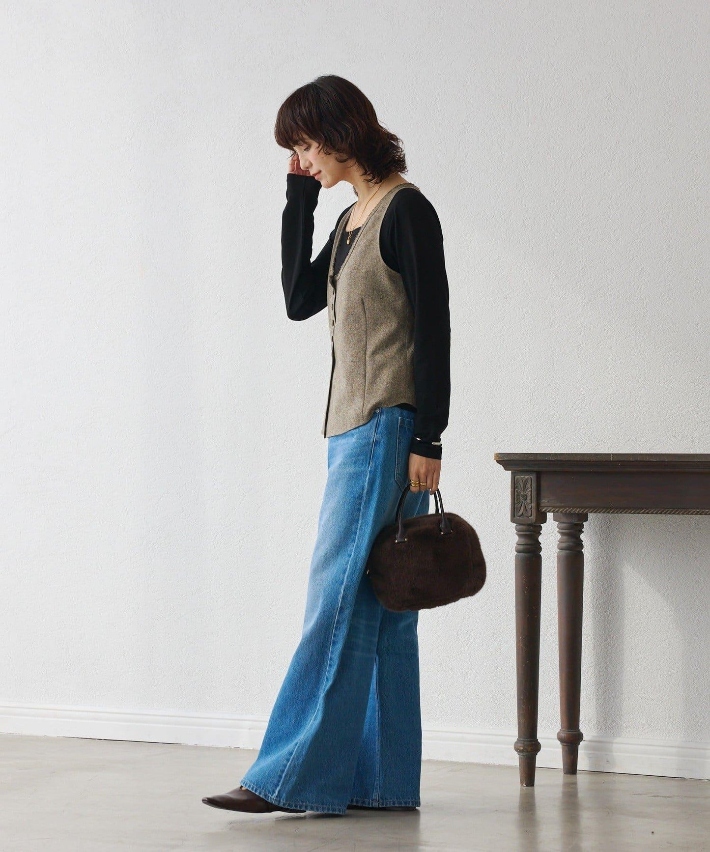 【可搭配套裝】羊毛斜紋馬甲