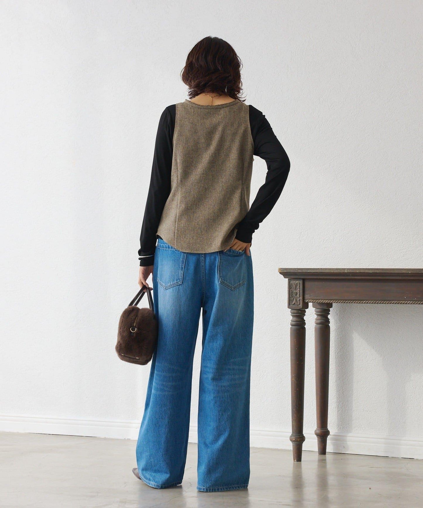 【可搭配套裝】羊毛斜紋馬甲