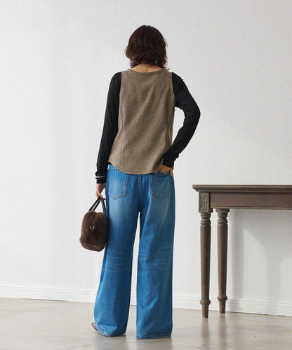 【可搭配套裝】羊毛斜紋馬甲