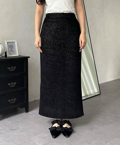 亮片燈芯絨長裙