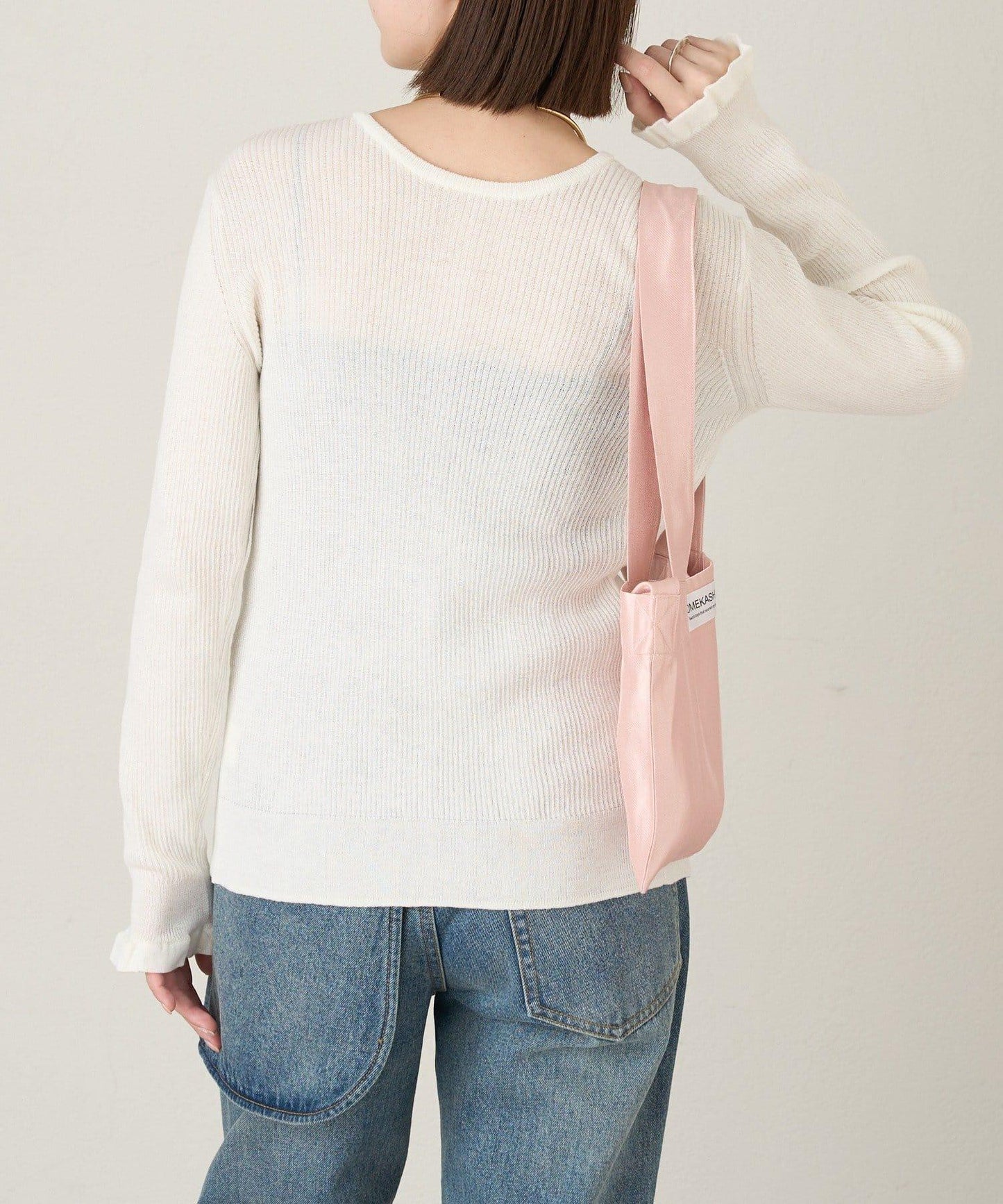 2WAY荷葉邊羅紋針織開衫