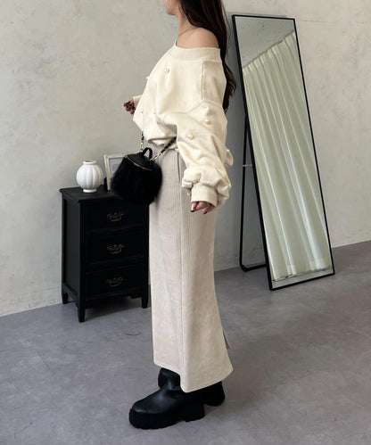 亮片燈芯絨長裙