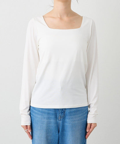 【也適合作為針織衫內搭】方領T恤