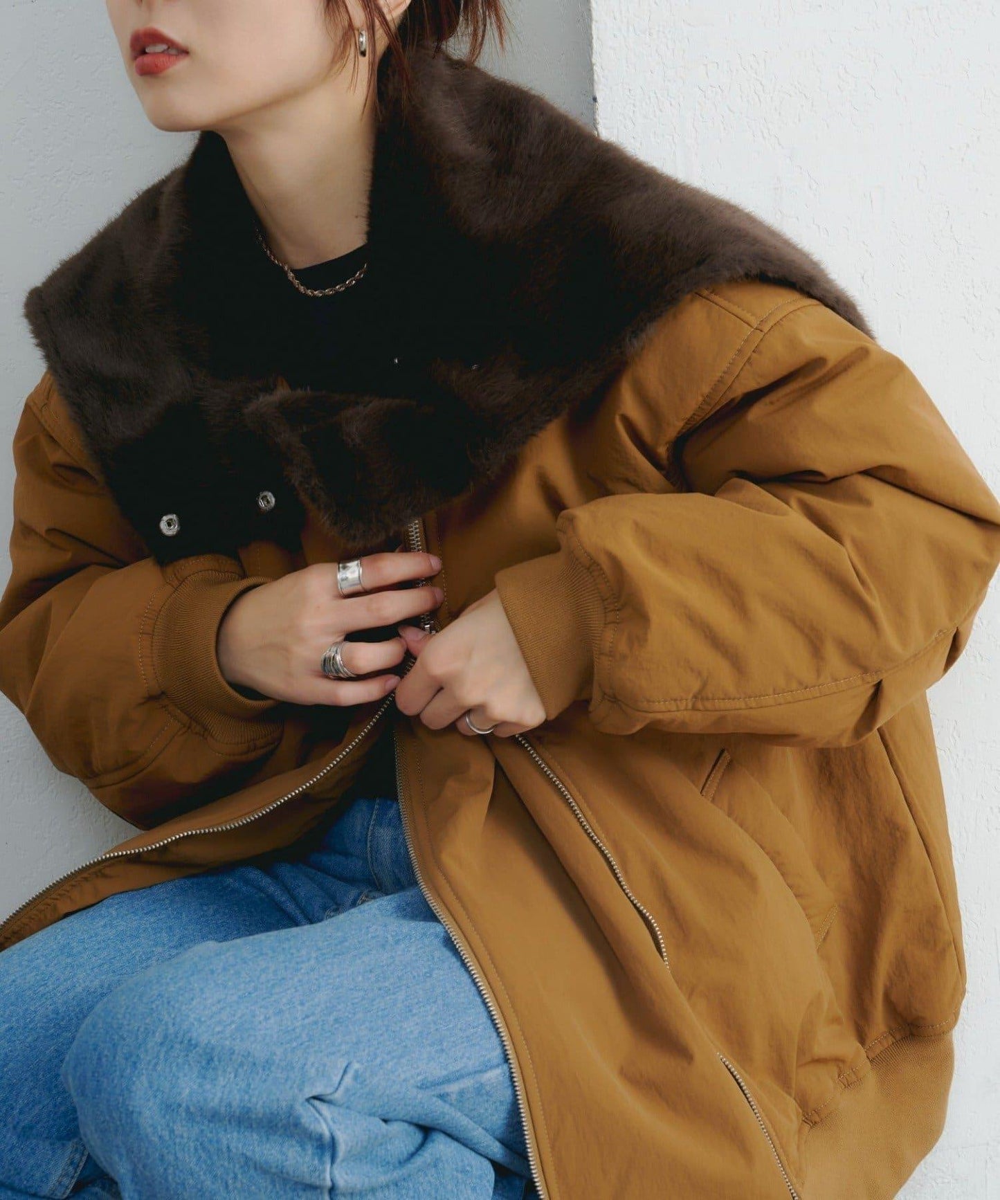 【パルクロ限定】K《AIR》I企劃2WAY拉鍊棉服夾克