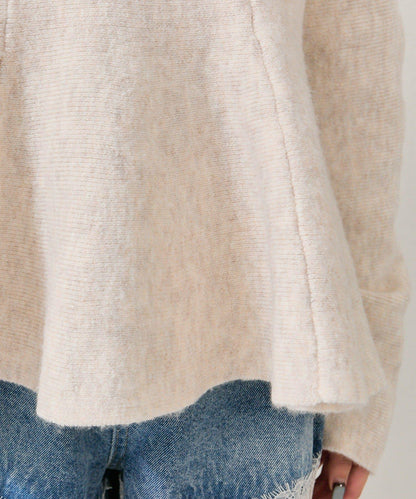 方領荷葉邊針織衫