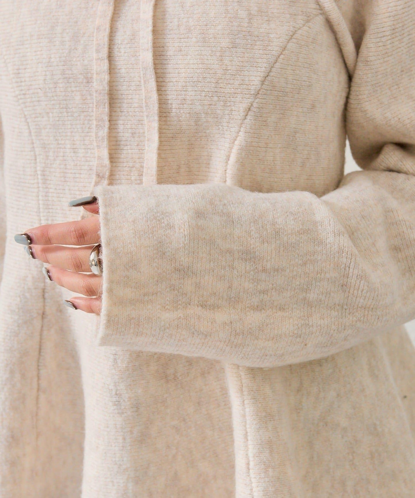 方領荷葉邊針織衫