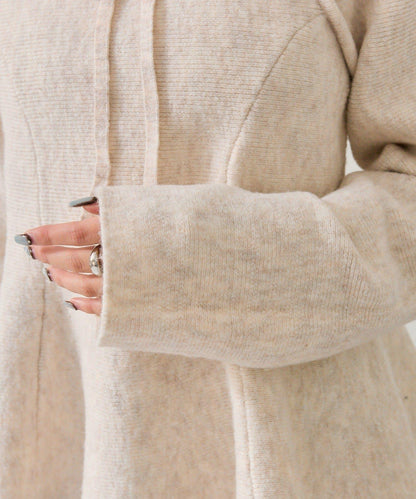 方領荷葉邊針織衫