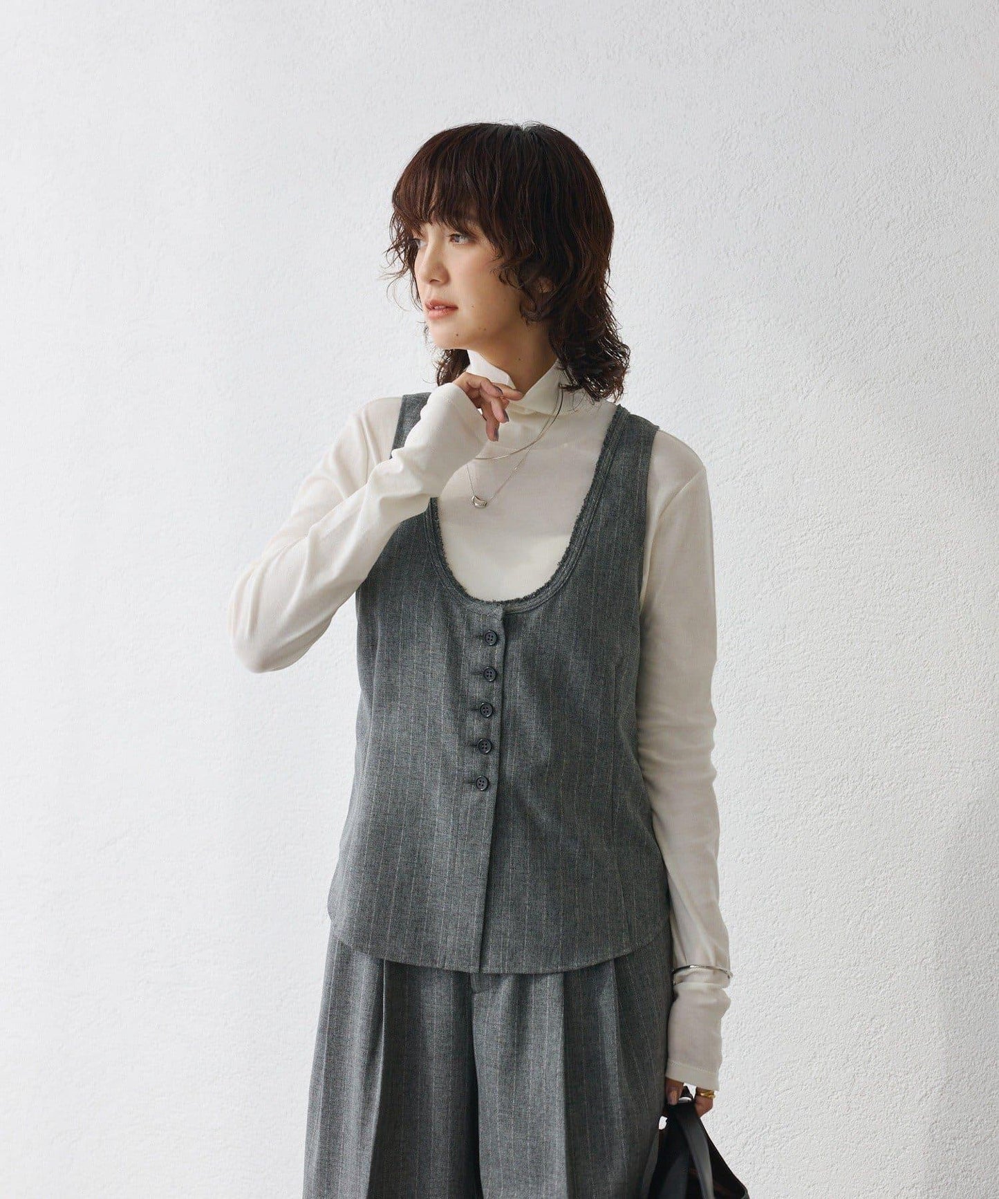 【可搭配套裝】羊毛斜紋馬甲