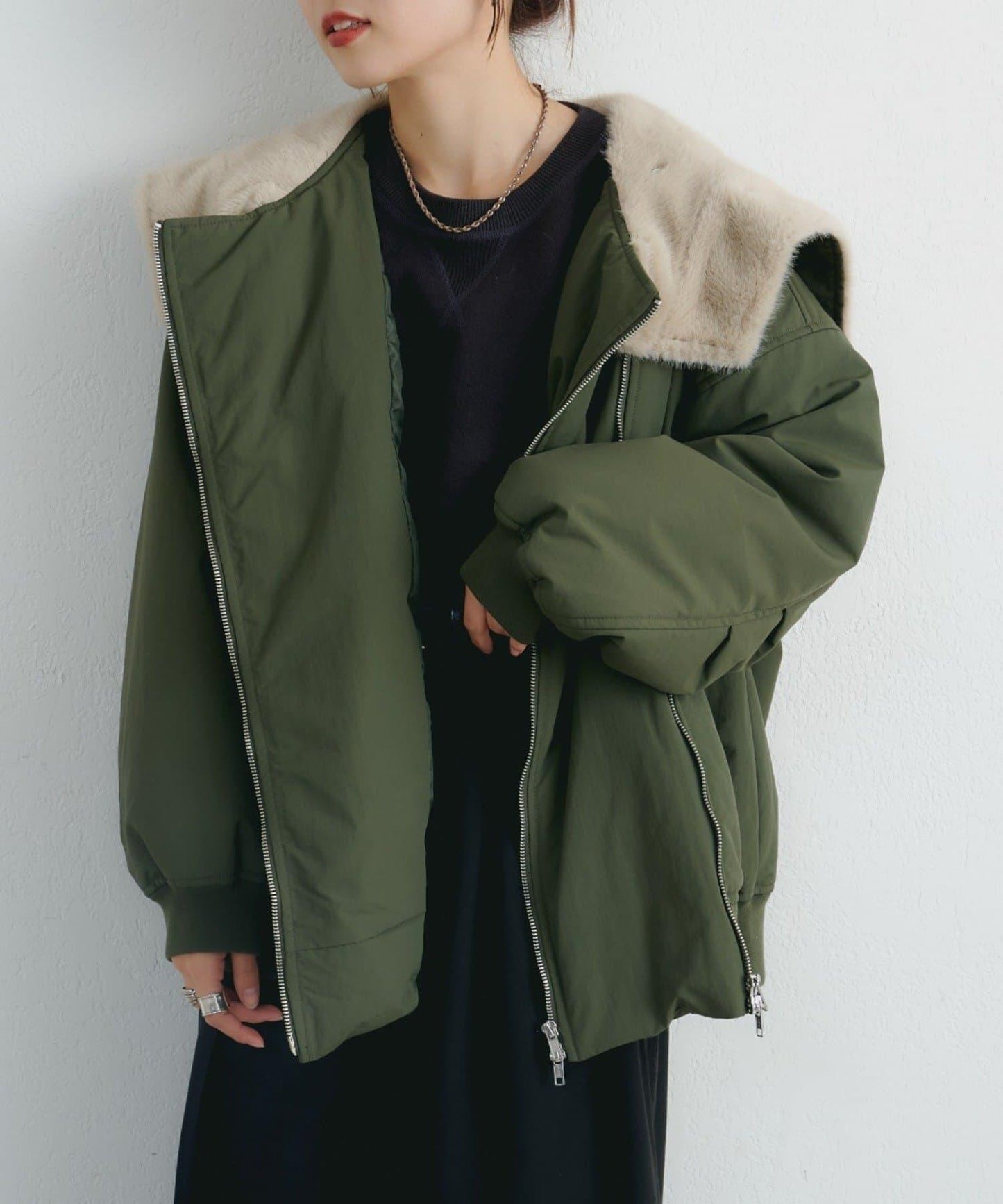 【パルクロ限定】K《AIR》I企劃2WAY拉鍊棉服夾克