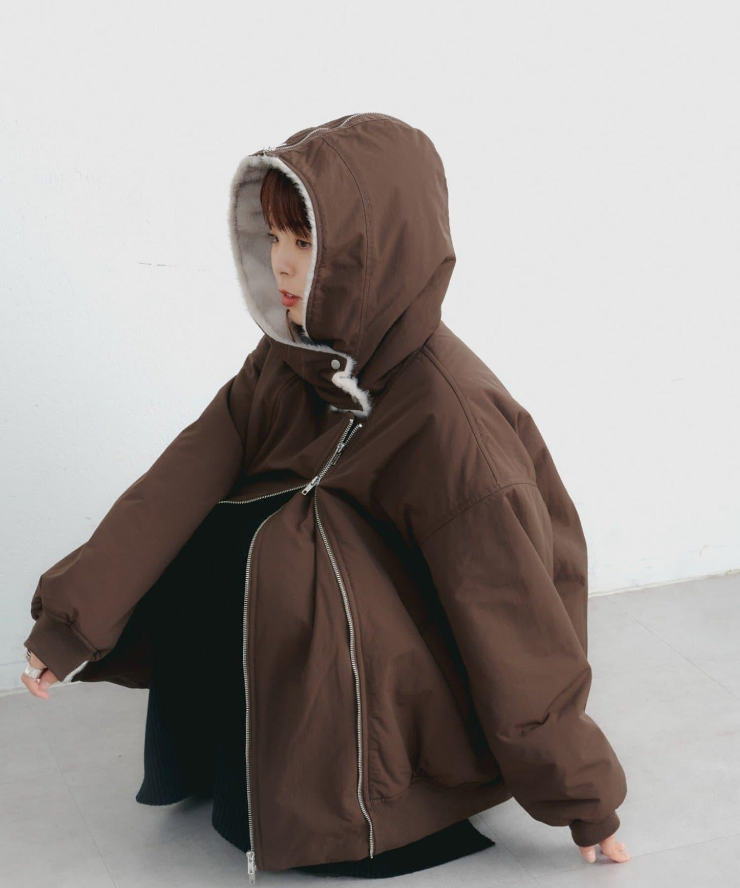 【パルクロ限定】K《AIR》I企劃2WAY拉鍊棉服夾克