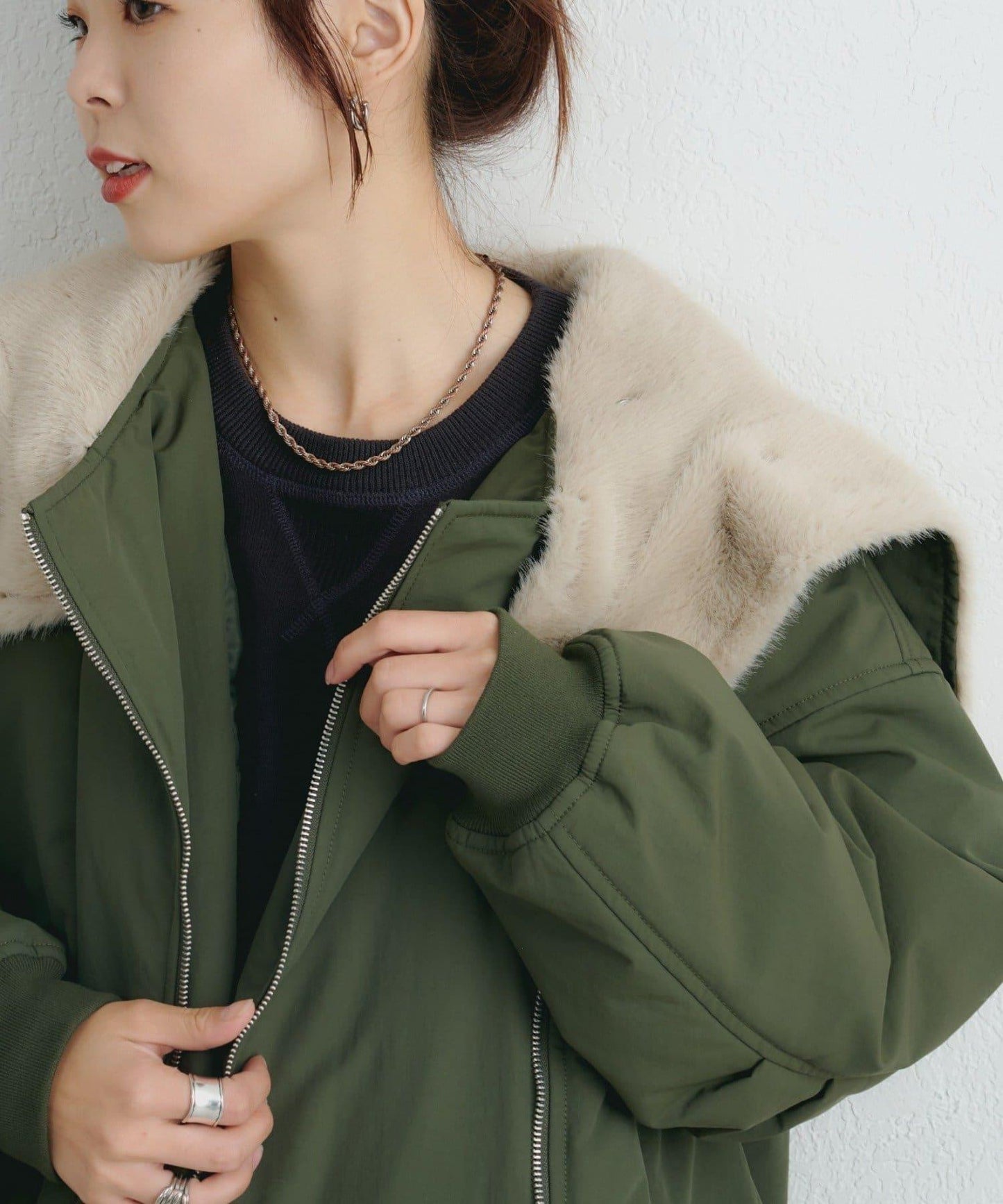 【パルクロ限定】K《AIR》I企劃2WAY拉鍊棉服夾克