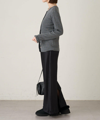 2WAY荷葉邊羅紋針織開衫