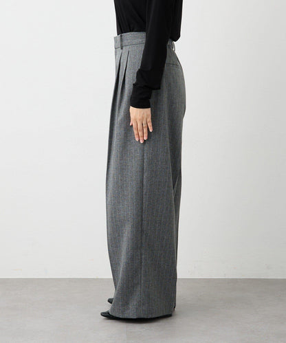 【可搭配套裝】羊毛斜紋雙褶長褲