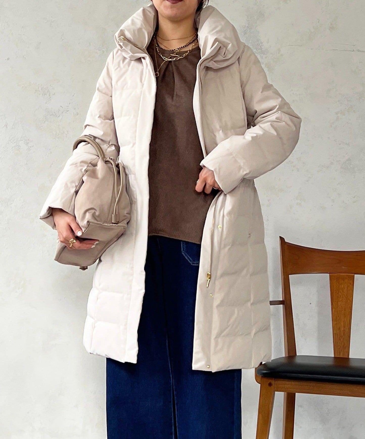 彈力長款羽絨服