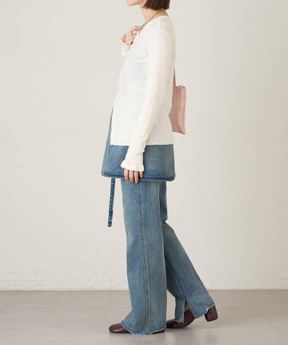 2WAY荷葉邊羅紋針織開衫