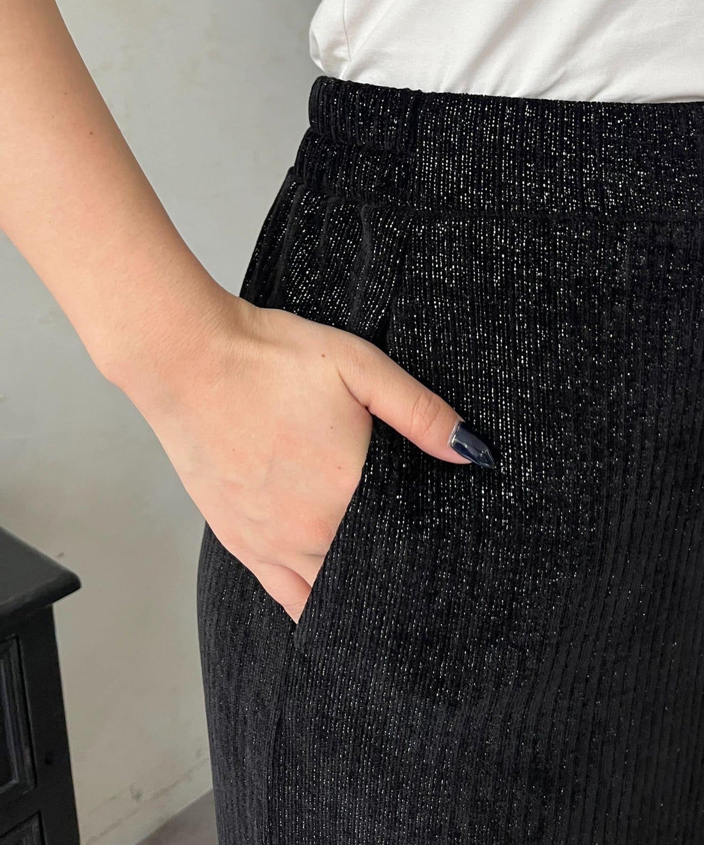 亮片燈芯絨長裙